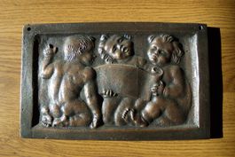 3 Engel aus Guss Breite 22cm Höhe 14cm