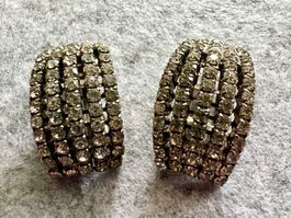 Vintage Ohrclips Strass Steinchen Retro Chic Sommer ☀️