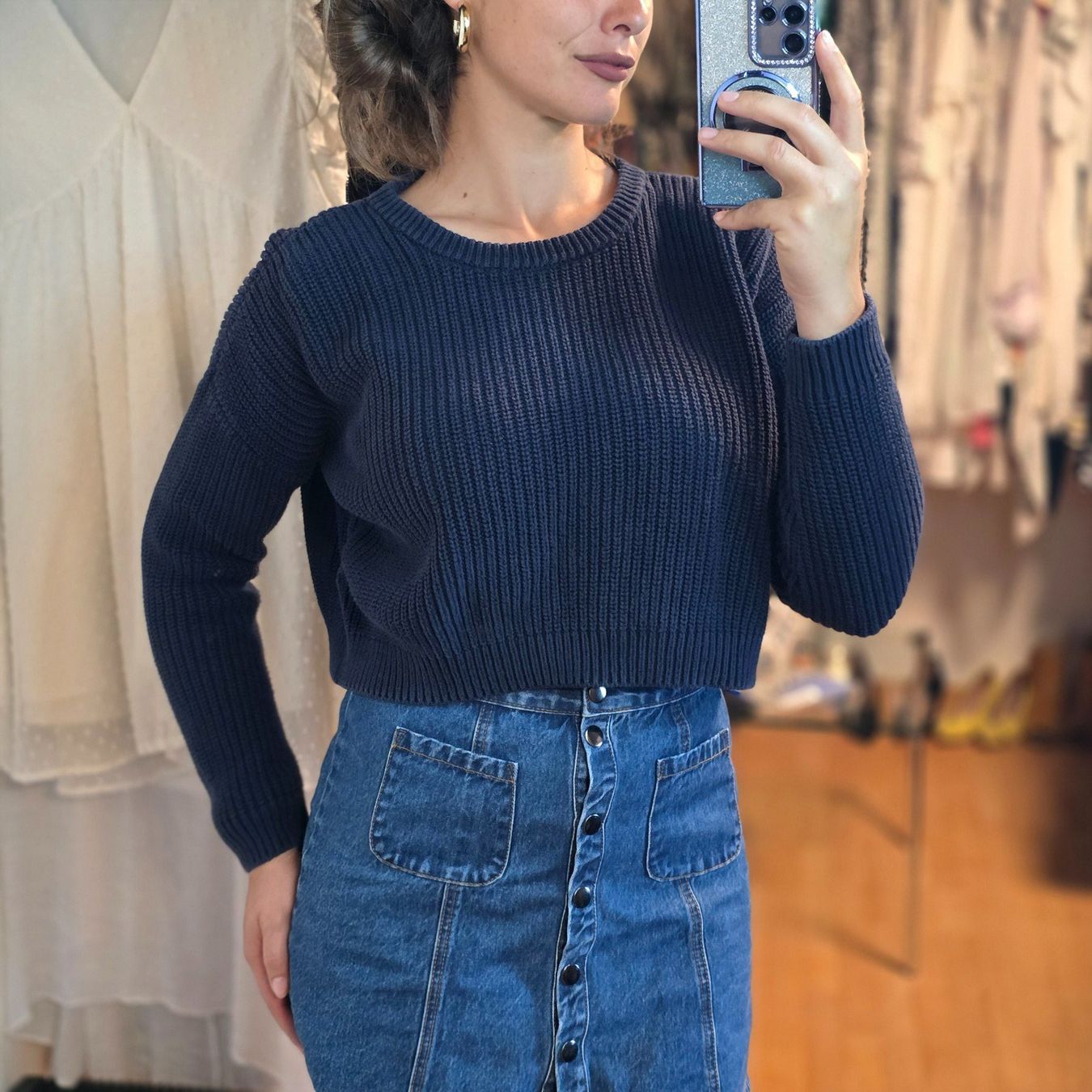 Dariadéh Pullover & Sweatshirts: Dariadéh Crop Pullover Bio-Baumwolle S/M – Gebraucht aus Wald ZH von CapLux