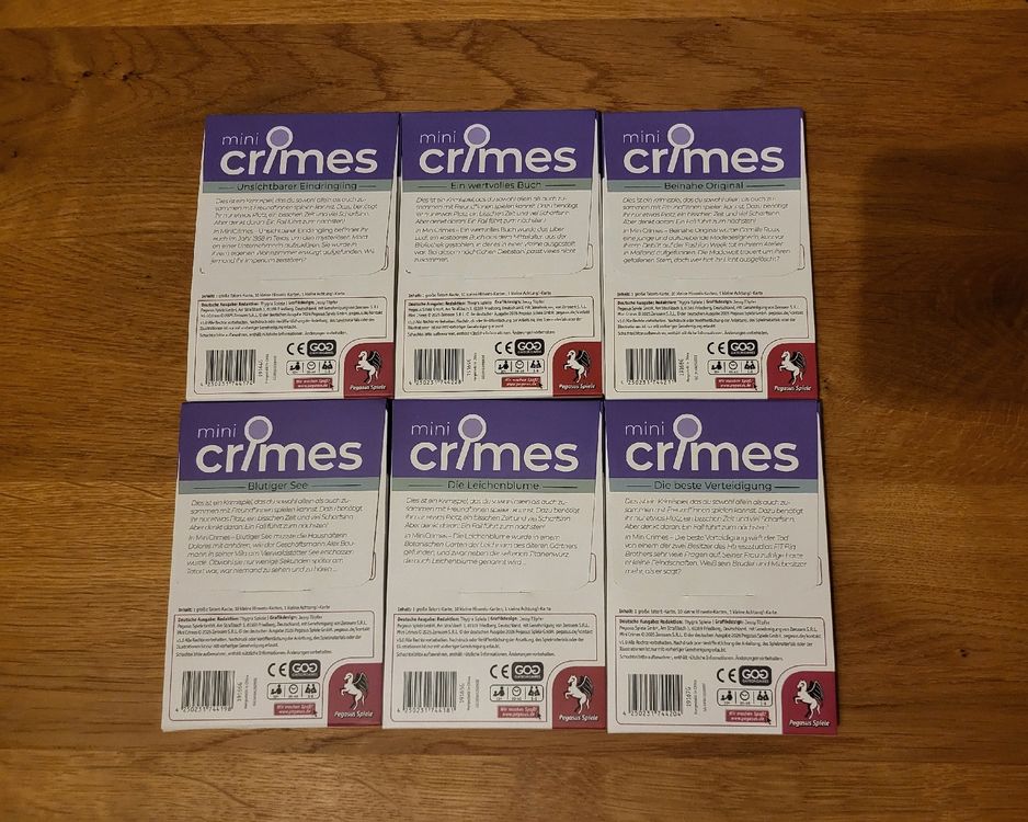 Mini Crimes Pegasus neue lila Serie Krimi Spiel 6er Set (Neu (gemäss ...