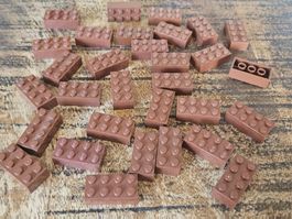 lego 3001 lot de 30 pièces Reddish Brown Brick 2 x 4