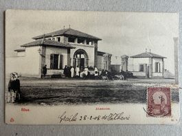 🟡antik Postkarte gelaufen 1908 Briefmarke TUNESIEN SFAX