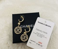 Original CHANEL CC Charm Ohrringe mit Herzen – Gold-Hardware