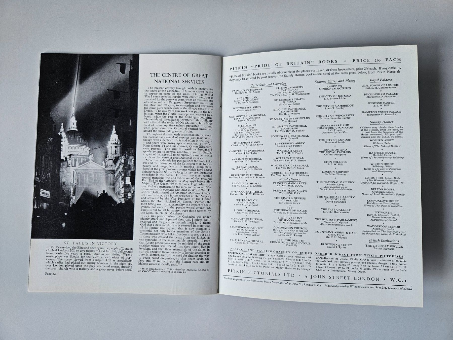 Libri: St. Paul's Cathedral, Editions Pitkin 1962 – Usato da Echandens venduto da annegug 5