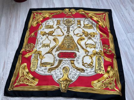 Seidentuch Hermès Etriers rot gold schwarz