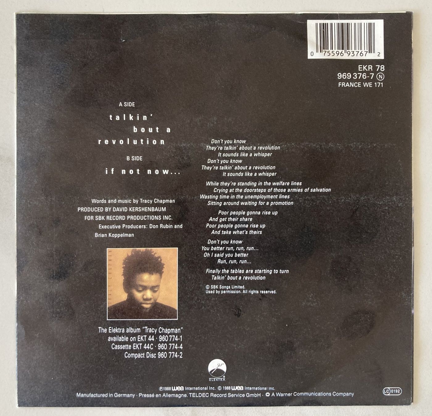 Vinyles: TRACY CHAPMAN - TALKIN' BOUT A REVOLUTION – D'occasion à Bottens par hotter-than-hell 1