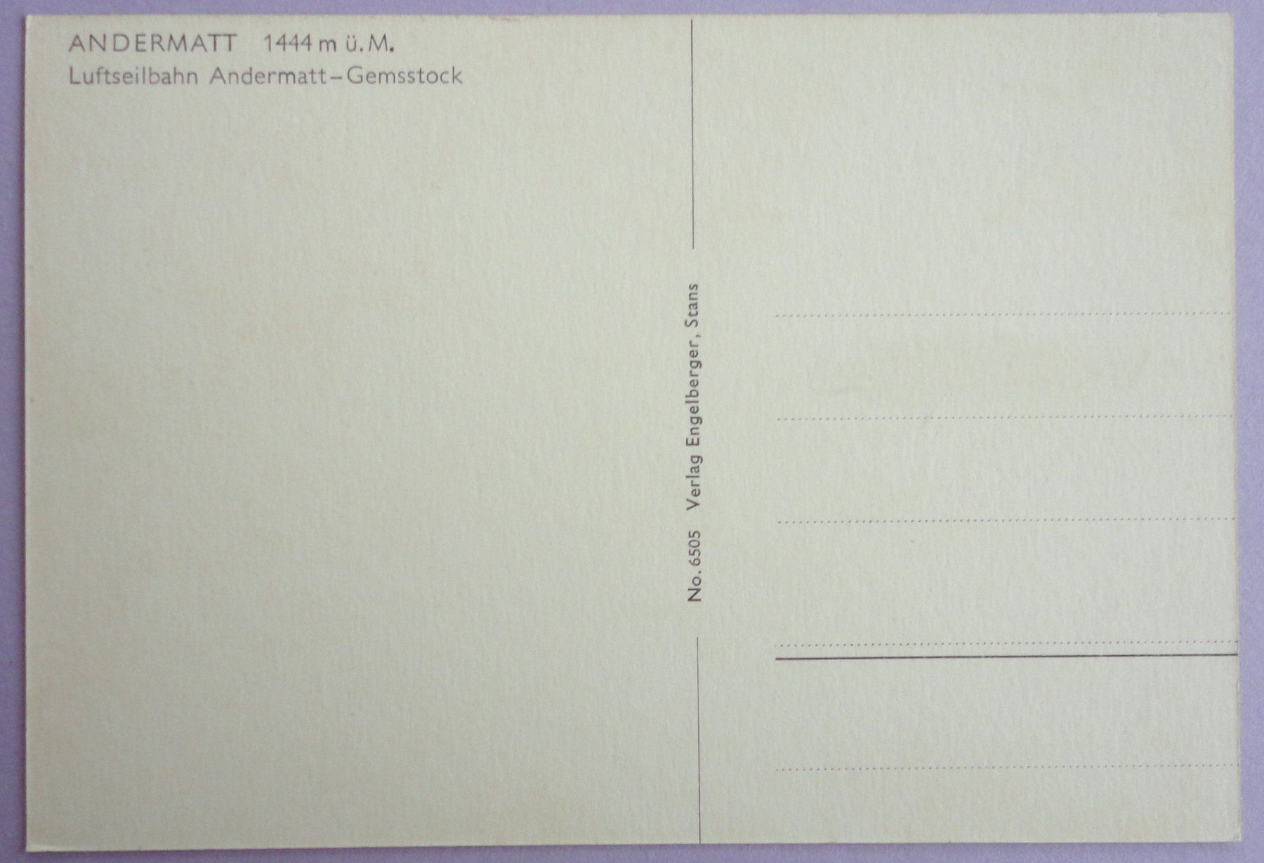 Cartoline postali: Andermatt, Luftseilbahn Andermatt-Gemsstock – Usato da Fétigny venduto da Billy2miny 1