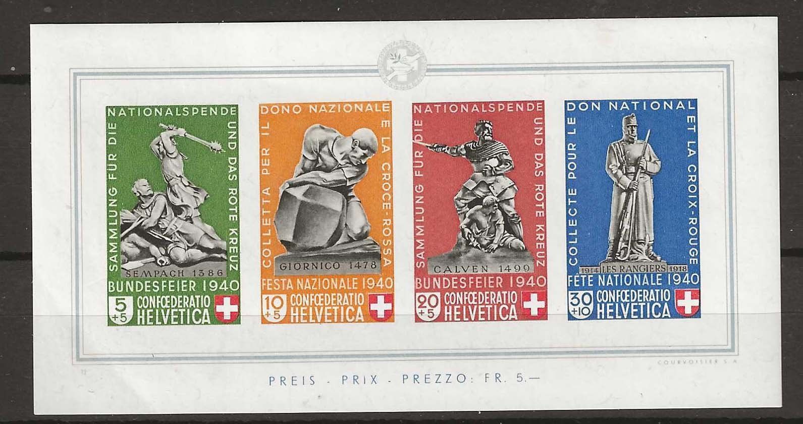 Alle Briefmarken: PP140 - Bloc Pro Patria 1940 ** – Gebraucht aus Trélex von Phil_Albert