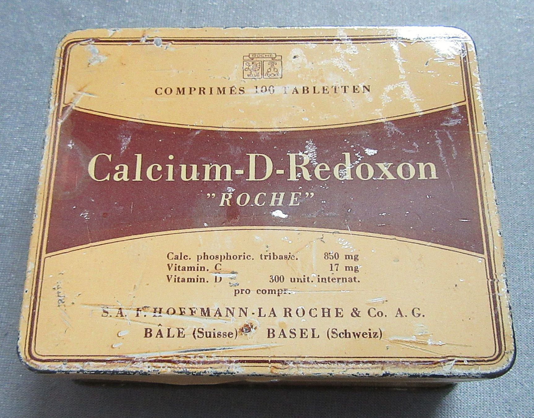 Altro in Decorazioni & Accessori: kleine leere Blechdose - Calcium-D-Redoxon "Roche" Basel – Usato da Auenstein venduto da Padabimbim 1
