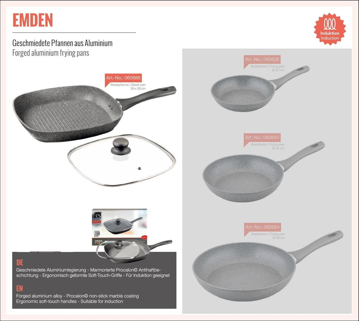 Padelle: Eckige Grillpfanne EMDEN, mit Procalon – Nuovo e nell'imballaggio originale da Wettingen venduto da kochshop 1