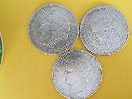 3 X 5 Franken 1890  * Silber ( Poste > A+)