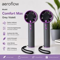 AeroFlow Comfort Max Longlife Grey USB MINI VENTILATOR AKKU