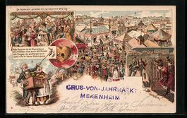 Litho Mekenheim, Jahrmarkt, Leierkasten-