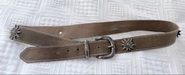 Trachten Ledergürtel Echtleder mit Edelweiss – Gr. 90