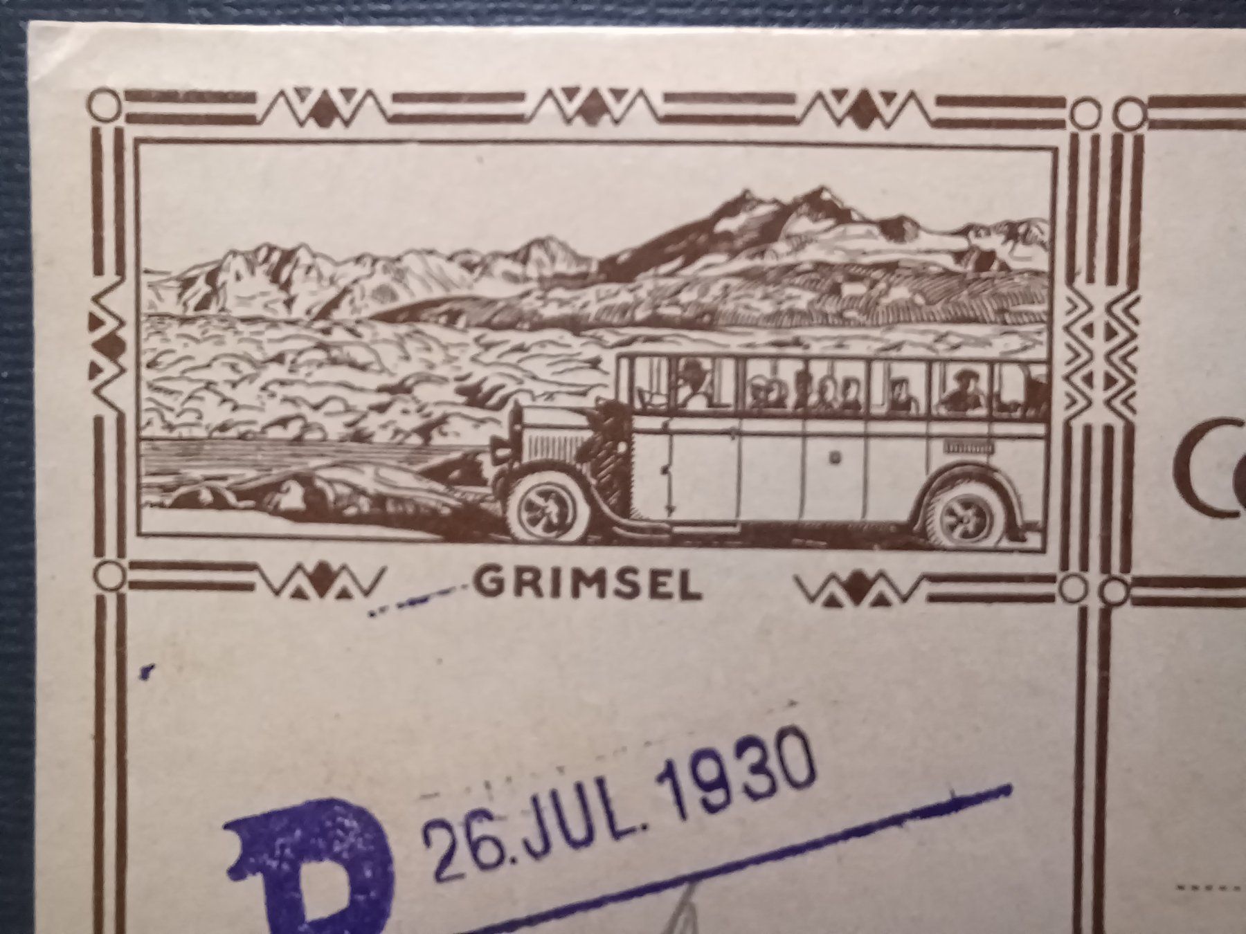 Tutti i francobolli: Bildpostkarte Grimselpass , 1930,  selten – Usato da Aarau Rohr venduto da mgvw 1
