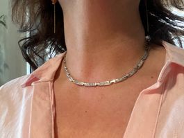 Elegantes Collier Silber 925 mit Zirkonias, Top Zustand ! ✨