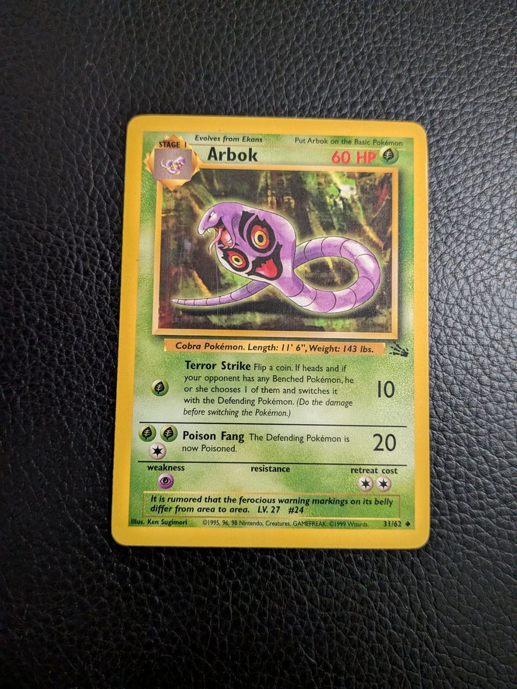 Pokémon Carte collezionabili: Fossil Arbok 31/62 Ab 1 – Usato da Paradiso venduto da Pkmn10
