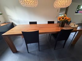 Esstisch Nussbaum Holz massiv 250x90