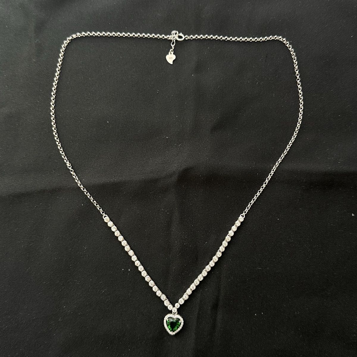 Catenine: Silber 925 Herz Smaragd Solitär Halskette – Nuovo (secondo la descrizione) da Givisiez venduto da dor_xb9k 1