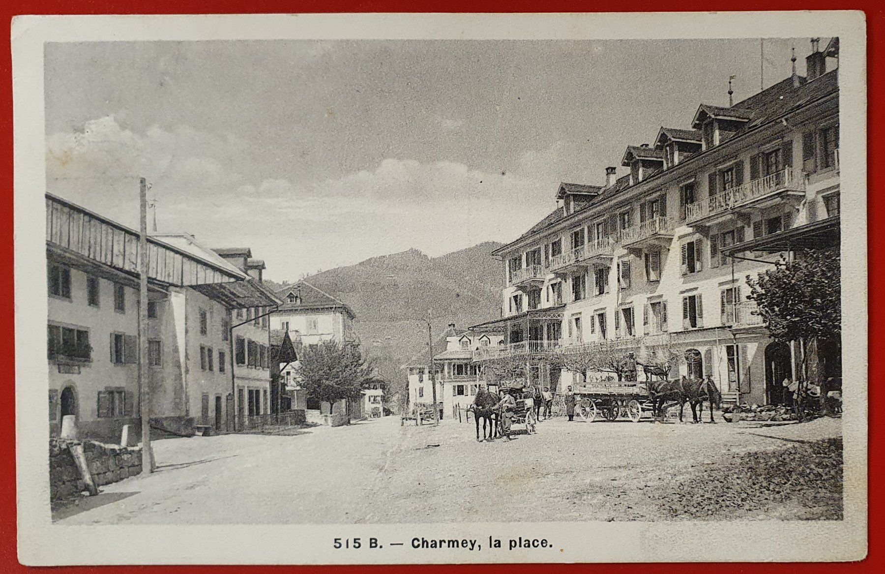 Cartoline postali: Charmey 1917 - la place – Usato da Kreuzlingen venduto da Rschweiz1