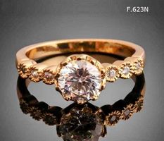 Ring Goldfarbe Zirkonia Grösse 54 - 55 neu