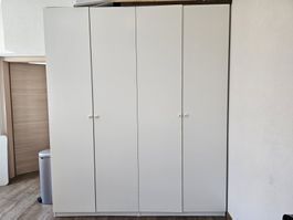 Armoire blanche 4 portes, meuble de rangement modulable e...