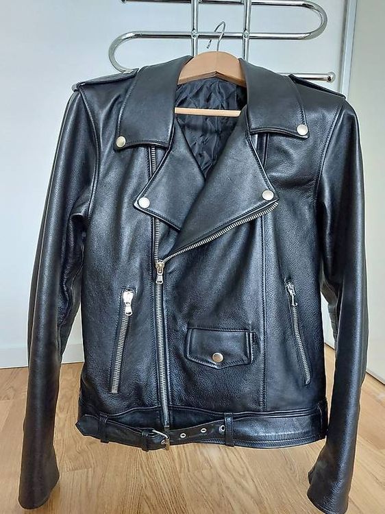 Giacche: Veste homme "Perfecto" en cuir véritable noir  – Usato da Martigny venduto da paquito60