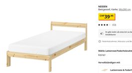 Ikea Bettgestellt 90x200cm NEU inkl. Lattenrost NEU