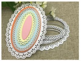 Stanzschablone Nr. R80, Rahmen oval 5er Set(Sizzix geeignet)