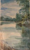 Aquarell Aare Brugg, Otto Hollinger, handsigniert, 1953