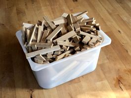 Holzbauplättchen Parkettholz zum Bauen (wie KAPLA)