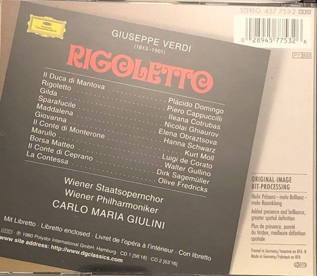 CD: Verdi - Rigoletto (Cappuccilli/Domingo, Giulini) – Usato da Grüningen venduto da azulblanco 1