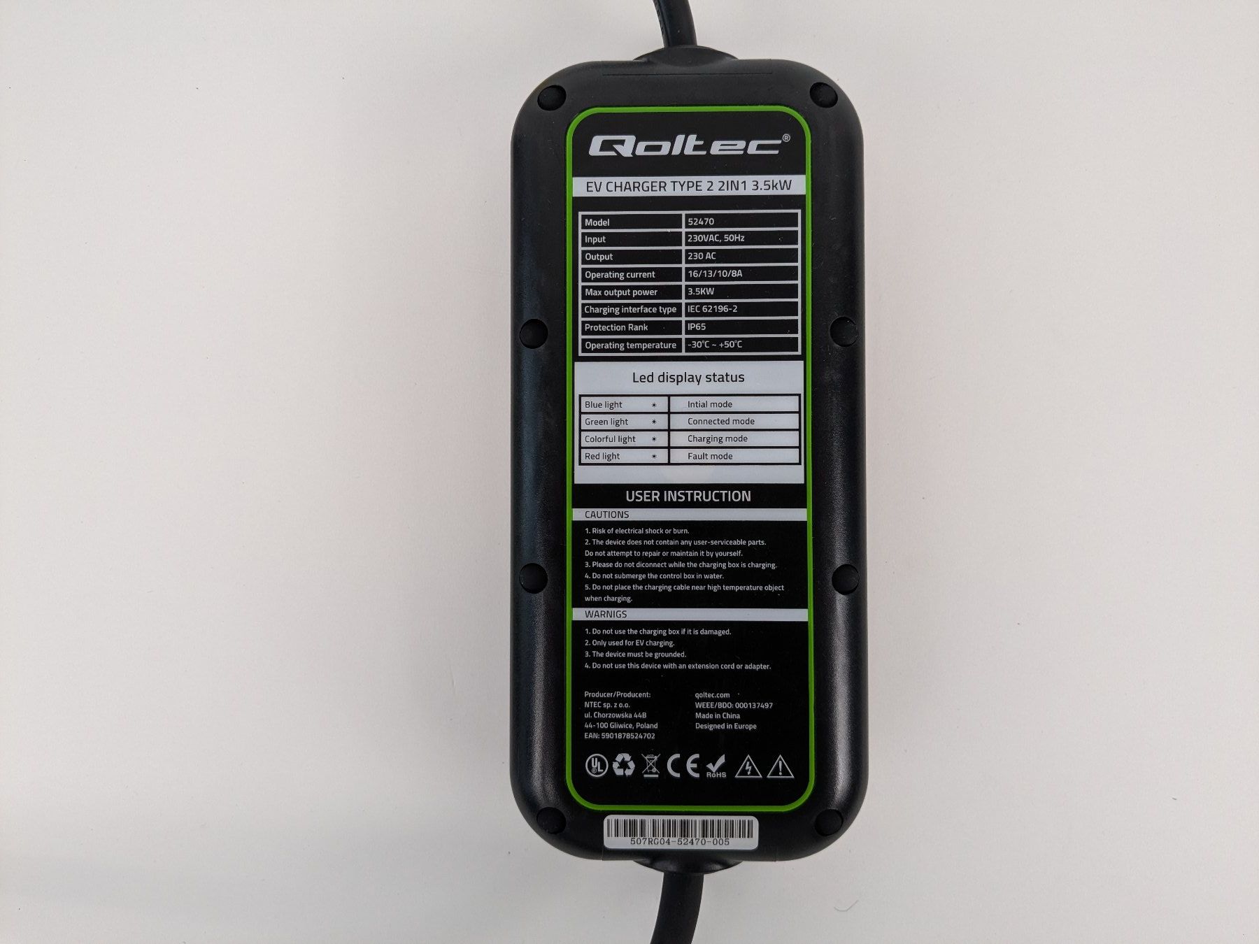 Batterie-Ladegeräte: QOLTEC 52470 E-Auto Ladegerät – Neu (gemäss Beschreibung) aus Dintikon von Restwert_Dintikon 6