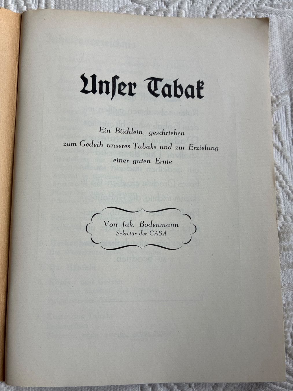 Libri: Büchlein  "Unser Tabak" von Jak. Bodenmann – Usato da Ebnat-Kappel venduto da ponyhales 1