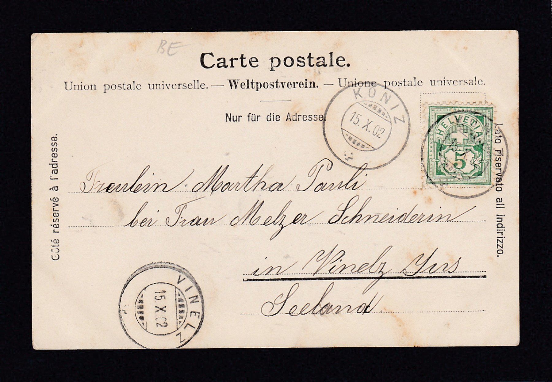 Cartoline postali: STEFFISBURG 1902 – Usato da Reiden venduto da cinfis 1