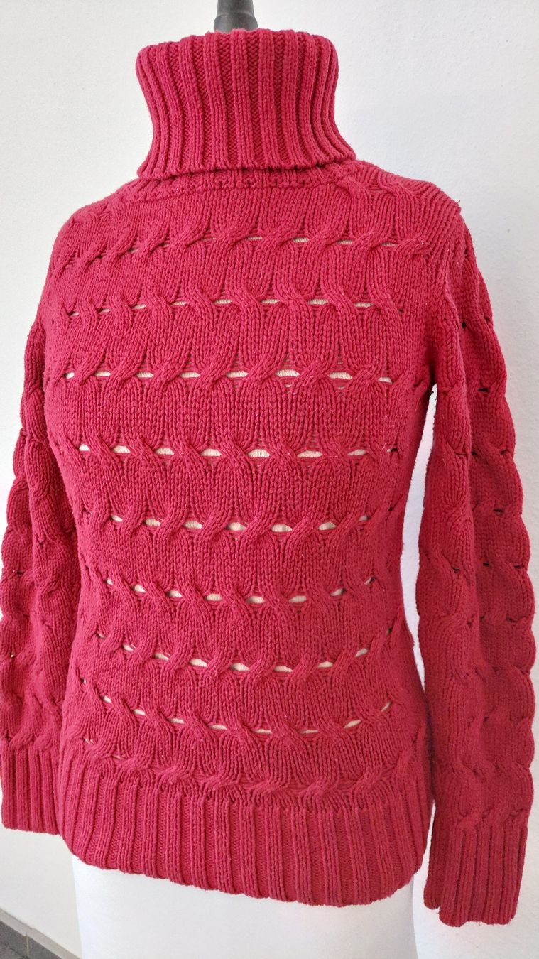 Maglioni & Felpe: Roter Strickpullover mit Rollkragen Winter gr. S – Usato da Gwatt (Thun) venduto da Letzte-Chance 1
