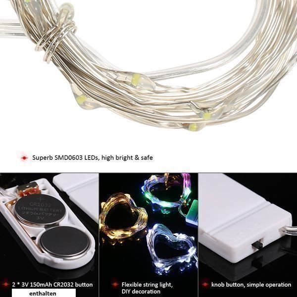 Ghirlande e barre luminose: 3m LED Lichterkette inklusive Batterien – Nuovo e nell'imballaggio originale da Diepoldsau venduto da preisparadies-ch 3