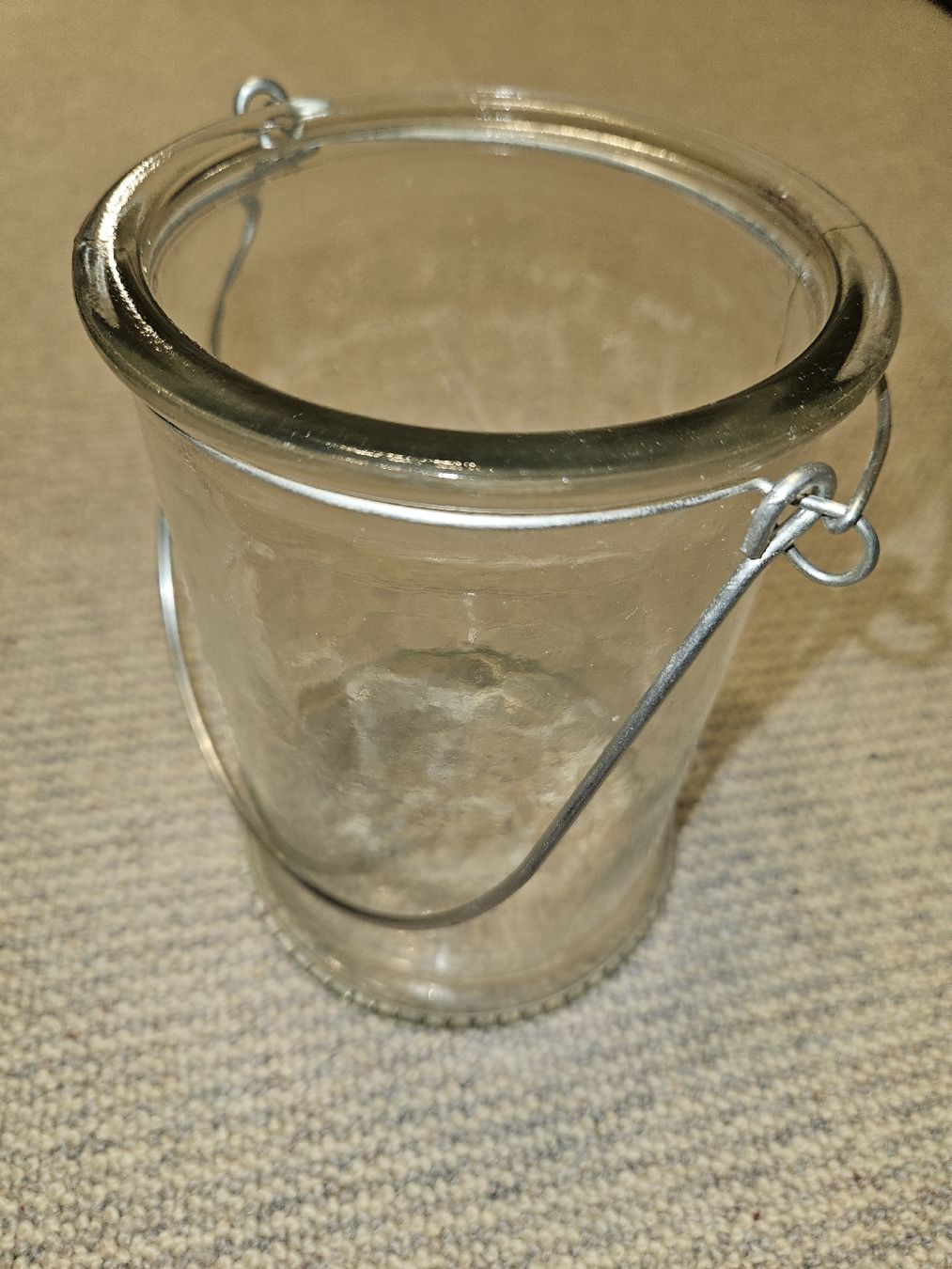 Alle Dekorationen: Glas Windlicht Laterne mit Henkel Deko Garten – Gebraucht aus Rheineck von Eulalia40 1