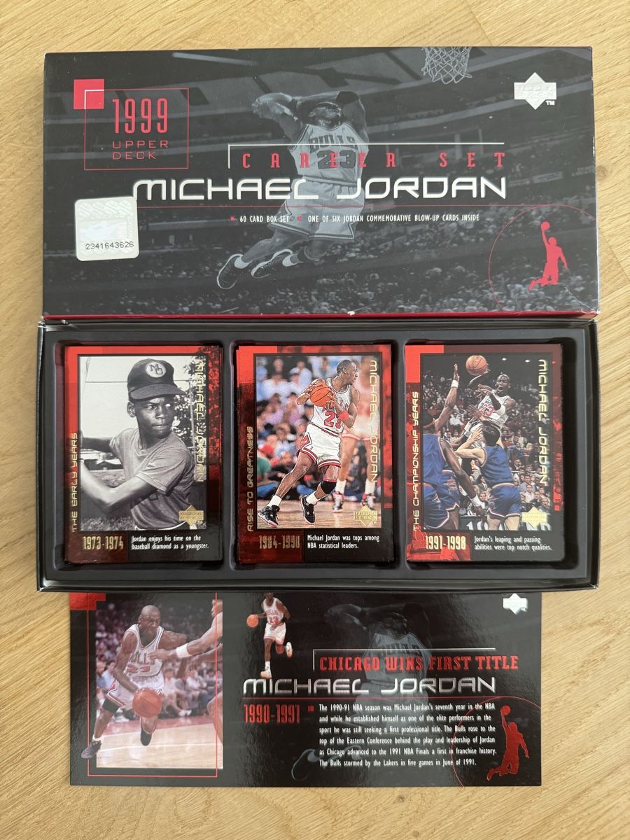 Jordan Carte collezionabili: Upper Deck Michael Jordan 1999 Career Set 60 Karten Set – Usato da Founex venduto da egz_58qz