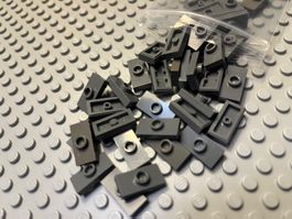 Lego 19 x  Fliesen mit Knopf (15573) dunkel grau