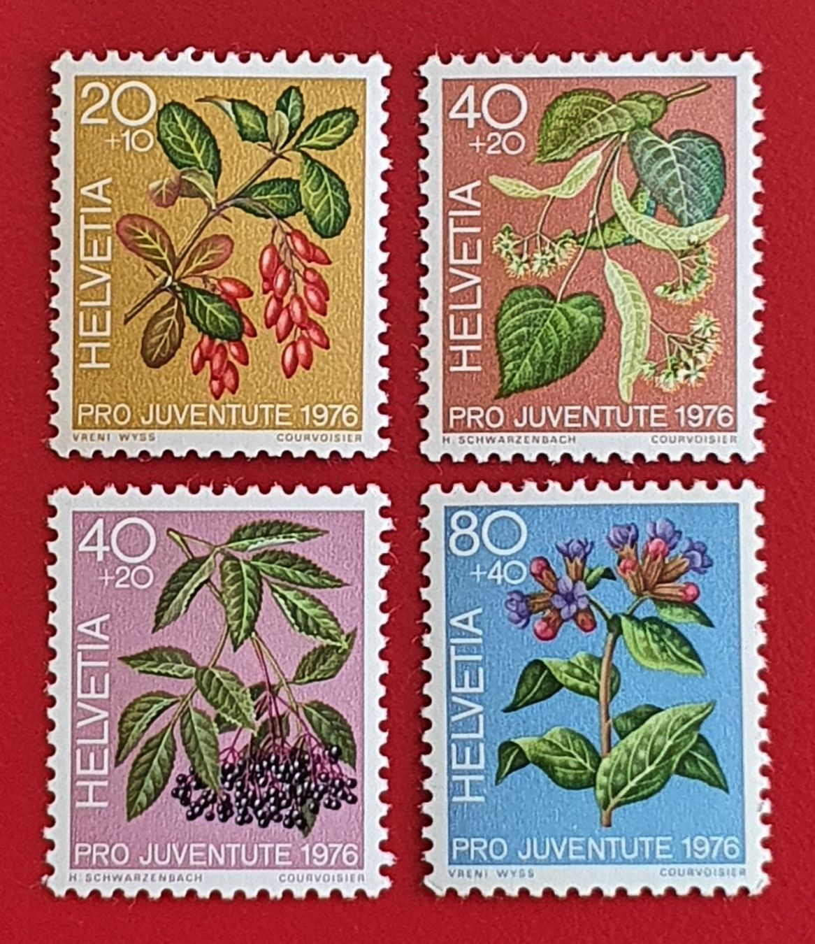 Tutti i francobolli: PRO JUVENTUTE SATZ 257 - 260 1976** POSTFRISCH – Nuovo (secondo la descrizione) da Düdingen venduto da Quartierstrasse