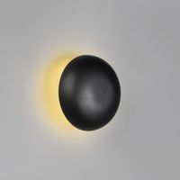 LED Wandleuchte, Schwarz, Akku, 16 cm Ø
