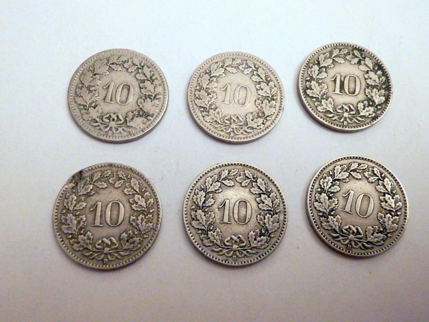 Tutti le monete: Lot 10Rp. 1895 - 1930, diverse, ss + vor – Usato da Ueberstorf venduto da dinbau 7