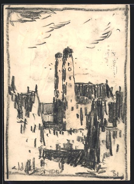 Cartoline postali: Handgemalt, sign. Carl O. Arends: Münch – Usato da Berlin venduto da bartko-reher