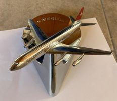 DC-8 Flugzeug Modell Swissair Aschenbecher Metall