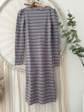 POMP DE LUX Gestreiftes Kleid, Lila/Schwarz 134/140 *NEU