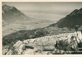 Leysin - Ansicht von oben + c1950