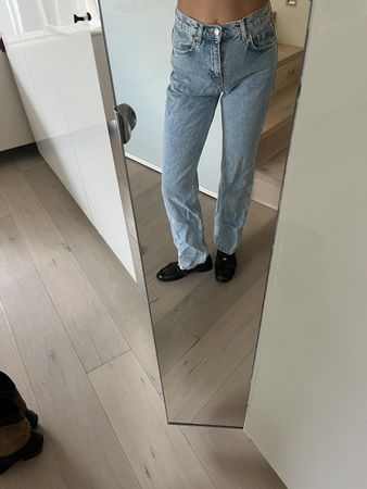 MNG Jeans Gr. 34, Straight Fit, hellblau, wie neu