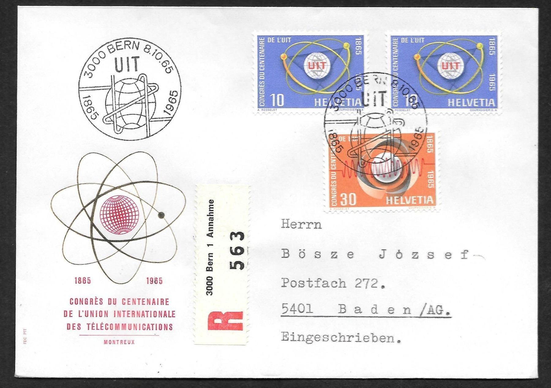 Alle Briefmarken: Sonderbrief S. 603 UIT Bern 8.10.1965 – Neu (gemäss Beschreibung) aus Olten von clotaldi