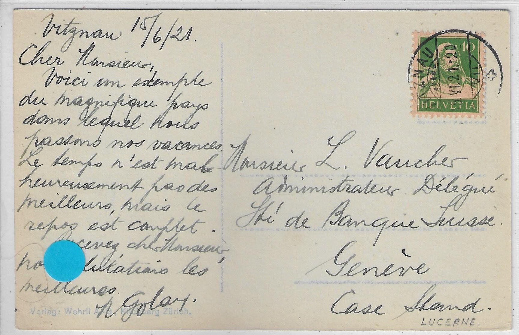 Cartoline postali: Vitznau von oben – Usato da Ettingen venduto da Kartenplanet 1